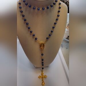 Vintage Rosary Blue Beads